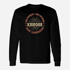 Schwarzes Krieger-Legenden Vintage Langarmshirts, Retro Design Tee - Seseable De