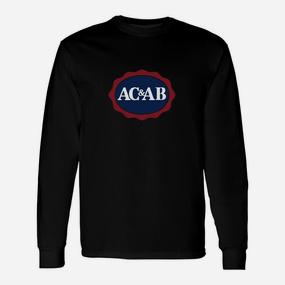 Schwarzes Langarmshirts mit AC&AB Logo, Klassisches Design - Seseable De