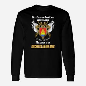 Schwarzes Langarmshirts mit Adler-Motiv, Spruch Kirchberg an der Raab - Seseable De