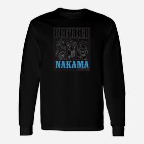 Schwarzes Langarmshirts 'Nakama', Anime-Freundschafts-Motiv - Seseable De