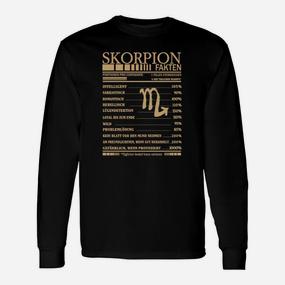 Skorpion Sternzeichen Langarmshirts Schwarz, Goldfolien Zodiac Design - Seseable De