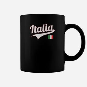Italien Fan-Tassen Schwarz mit Italia Aufdruck & Nationalflagge - Seseable De