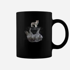 Katzen-Reflexion Schwarzes Tassen, Künstlerisches Design für Katzenliebhaber - Seseable De
