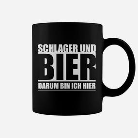 Lustiges Schlager & Bier Tassen Darum Bin Ich Hier, Partyshirt - Seseable De