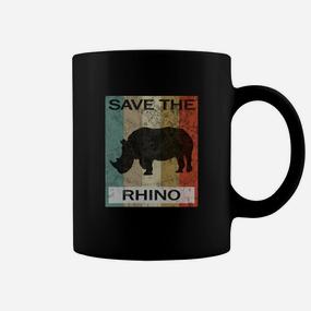 Rhinozeros Nashorn Rhino Vintage Style Retro Grunge Tiere Tassen - Seseable De