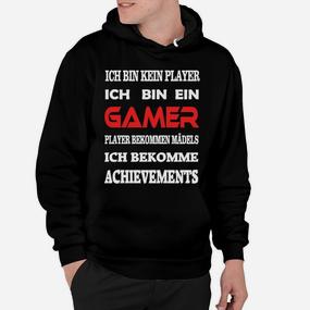 Gamer Statement Hoodie Schwarz – Ich bin kein Player, ich bin ein Gamer - Seseable De