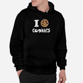 I Love Cookies Grafik-Hoodie, Lustiges Tee für Keks-Liebhaber - Seseable De