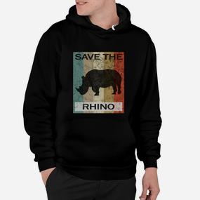 Rhinozeros Nashorn Rhino Vintage Style Retro Grunge Tiere Hoodie - Seseable De