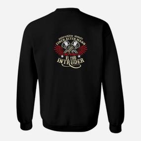 Motorrad-Enthusiasten Sweatshirt Intruder Emblem, Schwarzes Design für Biker - Seseable De