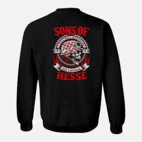 Schwarzes Biker Sweatshirt Sons of Hesse, Motorrad-Design - Seseable De