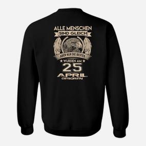 Schwarzes Sweatshirt zum Geburtstag 25. April, Adler-Motiv für Geborene - Seseable De
