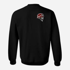 Totenkopf-Print Schwarzes Sweatshirt für Herren, Gruseliger Stil - Seseable De