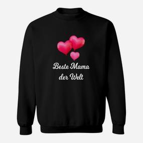 Beste Mama der Welt Schwarzes Sweatshirt mit Herzmotiv für Muttertag - Seseable De