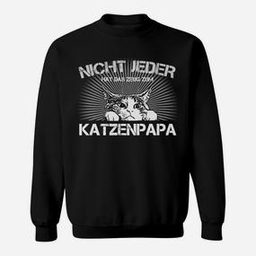 Katzenpapa Sweatshirt Schwarz mit Lustigem Spruch, Geschenk für Katzenbesitzer - Seseable De