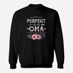 Oma Sweatshirt mit Spruch und Blumen, Schwarzes Damen Tee - Seseable De