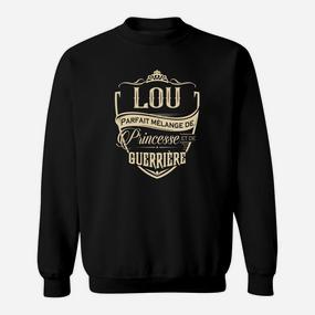 Personalisiertes Schwarzes Sweatshirt Lou – Mix aus Prinzessin & Kriegerin - Seseable De