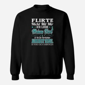 Personalisiertes Schwarzes Sweatshirt mit Flirt-Warnung - Seseable De