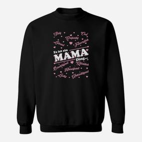 Schwarzes Damen-Sweatshirt mit Mama-Print in Herzform, Geschenkidee - Seseable De