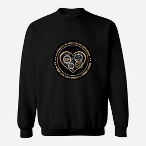 Schwarzes Sweatshirt für Herren, Engineering Passion mit Zahnrad-Motiv - Seseable De
