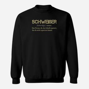 Schwarzes Sweatshirt mit Schweiber Spruch, Witzige Definition - Seseable De