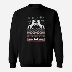 Schwarzes Sweatshirt mit Weihnachtspullover-Motiv, Festliche Kleidung - Seseable De