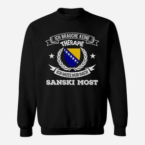 Schwarzes Sweatshirt Sanski Most Therapie mit Bosnien-Flagge - Seseable De