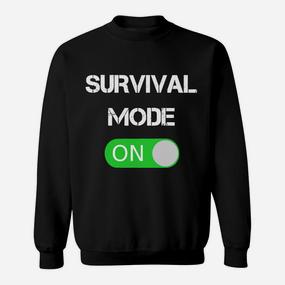 Survival Mode On Grafik-Sweatshirt in Schwarz, Outdoor Abenteuer Tee - Seseable De