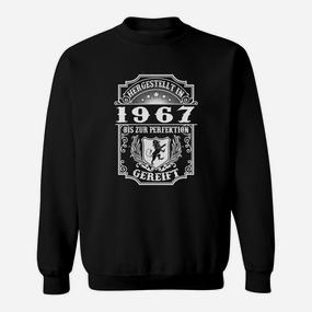 Vintage 1967 Perfektion Sweatshirt in Schwarz, Retro Geburtstags Outfit - Seseable De