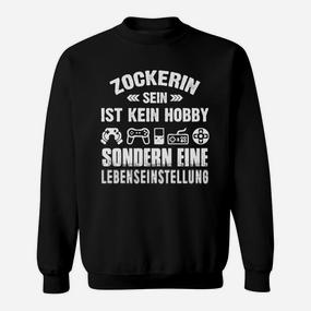 Zockerin Gamer Sweatshirt Schwarz, Lifestyle Statement Tee - Seseable De