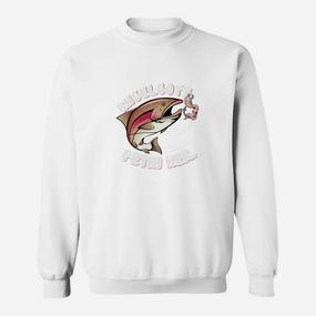 Angler Sweatshirt mit Barsch und Köder Design - Weißes Freizeitshirt für Herren - Seseable De