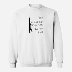 Herren Yoga-Pose Sweatshirt, Spiegeltext May The Inversion Be With You - Seseable De