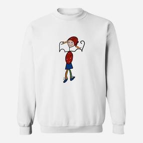 Lustiges Kinder-Held Sweatshirt mit Superkraft-Motiv in Rot und Blau - Seseable De