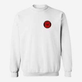 Weißes Herren Sweatshirt mit Rote Logo-Druck, Basic Style - Seseable De