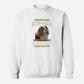 Weißes Sweatshirt mit Hundemotiv Persönlicher Stalker, Witziges Hunde-Liebhaber Tee - Seseable De