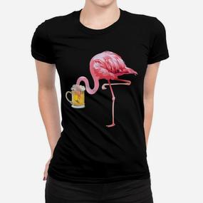 Flamingo Trinkt Bier Sauf Polter Ge Frauen T-Shirt - Seseable De