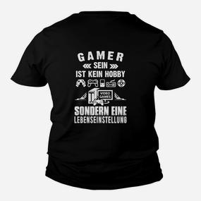 Gamer Lifestyle Kinder Tshirt Schwarz - Videospiel Leidenschaft Motiv - Seseable De