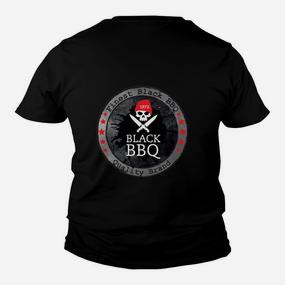 Grill-Thema Herren Kinder Tshirt Black BBQ mit Totenkopf-Logo, Schwarz - Seseable De