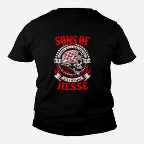 Schwarzes Biker Kinder Tshirt Sons of Hesse, Motorrad-Design - Seseable De