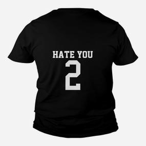 Schwarzes Kinder Tshirt mit HATE YOU 2 Aufdruck, Statement Mode - Seseable De