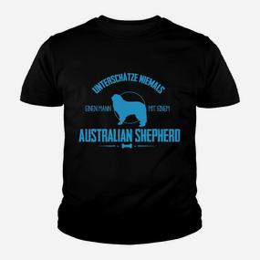 Australien Shepherd Kinder Tshirt, Herr Unterschätzt Nie Mann mit Aussie - Seseable De