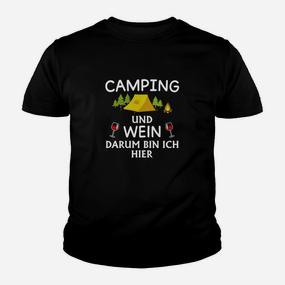 Camping und Wein Kinder Tshirt, Lustiges 'Darum bin ich hier' Design - Seseable De