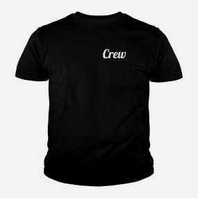 Crew-Aufschrift Unisex Kinder Tshirt in Schwarz, Basic Style - Seseable De