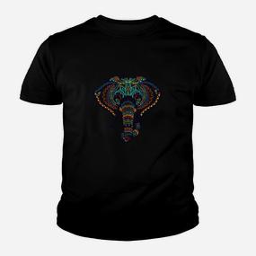 Elefanten-Mandala Kinder Tshirt, Faszinierendes Design auf Schwarz - Seseable De