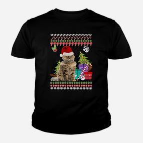 Festliches Katzen Weihnachts Kinder Tshirt, Ugly Sweater Design - Seseable De