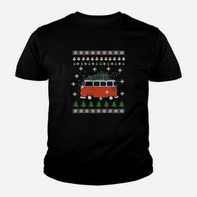 Hipster-Van Weihnachtsedition Kinder Tshirt, Ugly-Sweater-Look - Seseable De