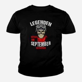 Legenden Geboren im September Kinder Tshirt, Herren mit Totenkopf-Design - Seseable De