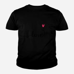 Liebesherz Schwarzes Kinder Tshirt, 'Love' Schriftzug mit Herz Design - Seseable De