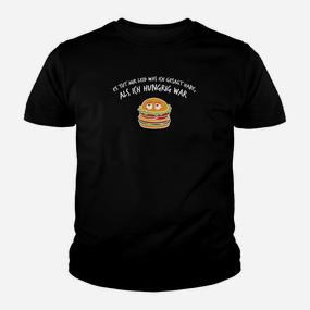 Lustiges Burger Kinder Tshirt Es war nicht ich, es war mein Bauch, Schwarz - Seseable De