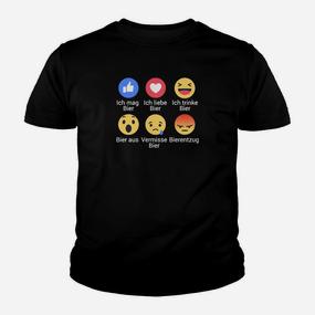 Lustiges Emoji-Reaktions-Kinder Tshirt für Bierliebhaber, Ich liebe Bier Motiv - Seseable De