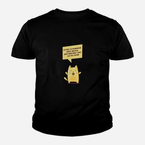 Lustiges Kätzchen Spruch Kinder Tshirt in Schwarz, Humorvolles Katzen Tee - Seseable De